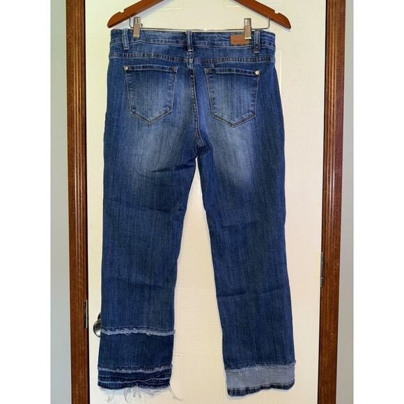 JUDY BLUE Straight Leg Fit JB8418 Tiered Ankle Hem Blue Denim Jeans Size 9/29 - Picture 3 of 11